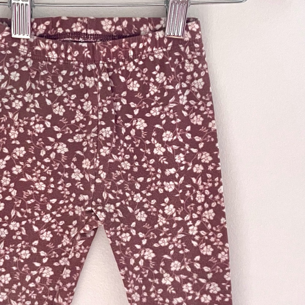 $3 💥Earthy Floral Leggings, Pink White Tan, Good Stretch, Like New